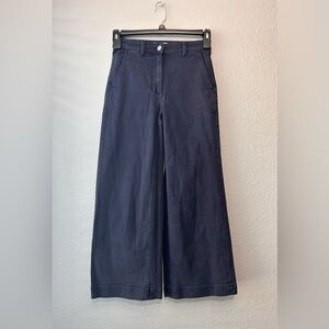 Everlane Women’s Pants Size 2 Navy Blue Wide Leg Crop High Rise Casual Chino